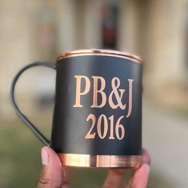 Traditional 7th or 22nd anniversary gift him /her Copper Mug Handcrafted 100% Pure/birthday/company logo / winding /Solid Coppe Black Sea