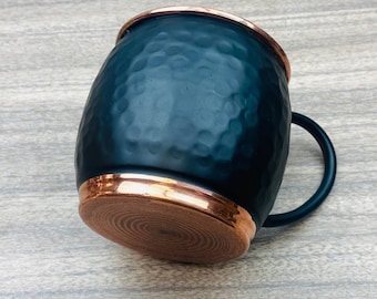 Copper Mug Handcrafted 100% Pure  Hammered Finish Solid Copper Mugs 16 Fl Oz