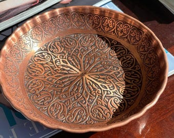 Personalized Copper Ring Bowl – Elegant Handcrafted Catch-All Dish, Custom Jewelry Holder, Unique 7th Anniversary