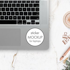 Laptop Decal Mockup, Sticker Mockup, SVG Mock Up, Decal Mock Up, Laptop  Mock Up, Sticker Mock Up, Vinyl Decal Mockup with Rose Gold Accents