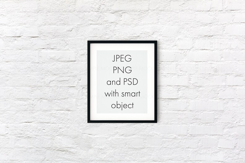 Download 8x10 Frame Mockup with Mat Frame Mock Up on a White Brick | Etsy