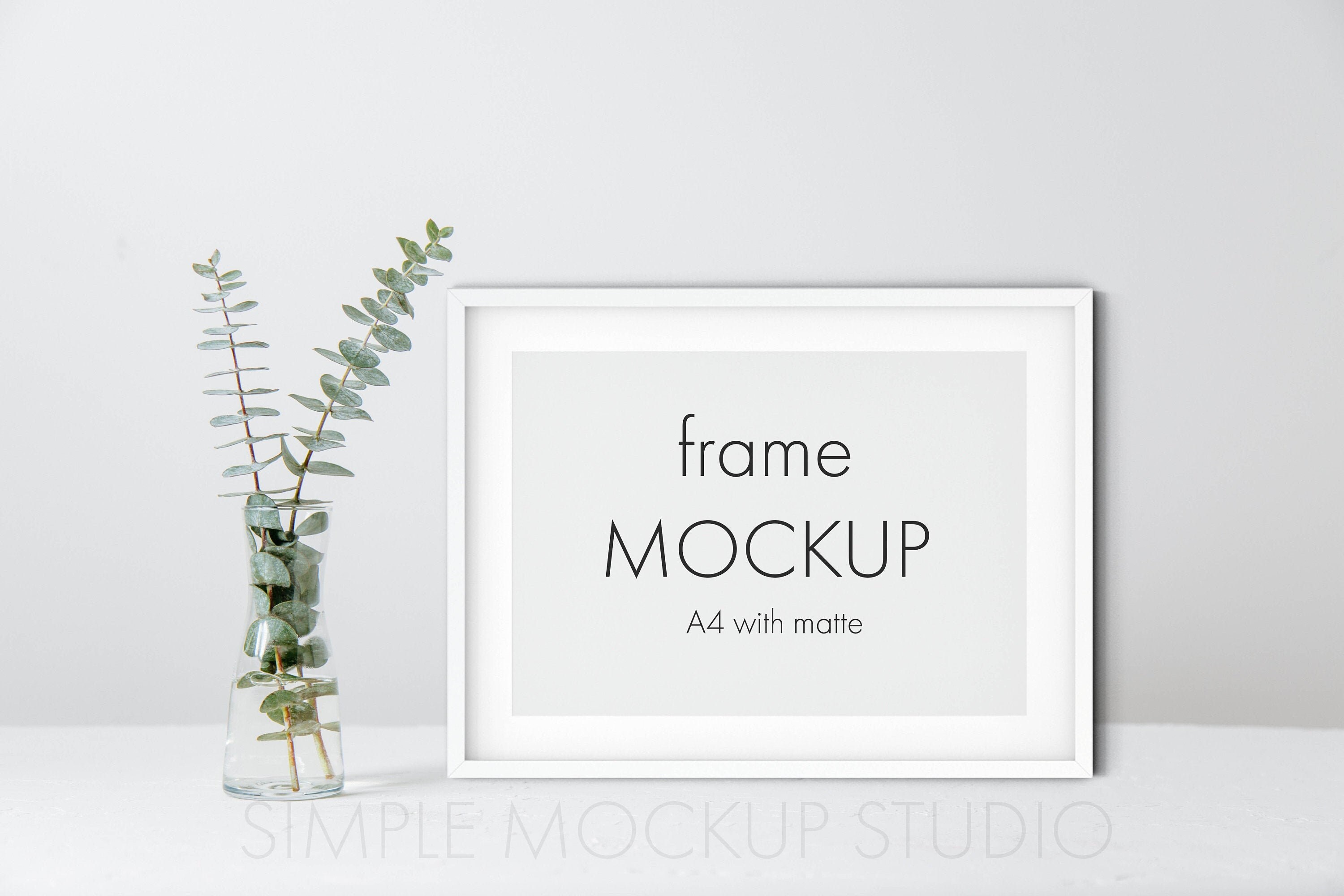 Frame Mockup White Landscape Frame Mock Up Horizontal Mockup Etsy