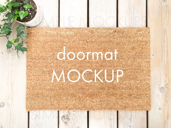 Download Doormat Mockup Door Mat Mockup Blank Doormat On Wood Floor Etsy