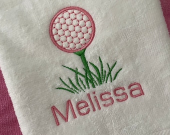 GOLF ball towel embroidered snd personalized  2 sizes golf outing gift team