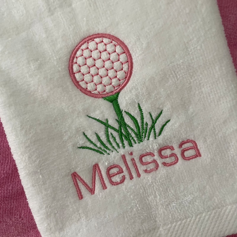 GOLF ball towel embroidered personalized