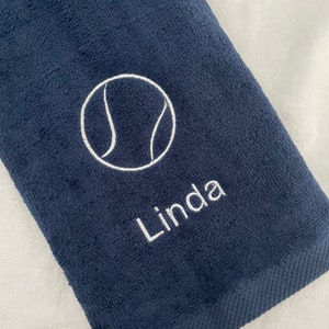 Tennis towel embroidered personalized velour sports towel white pink navy more -2 sizes - TENNIS teams - events - gifts - swag - captain