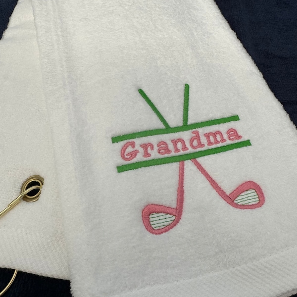 GOLF clubs towel embroidered personalized