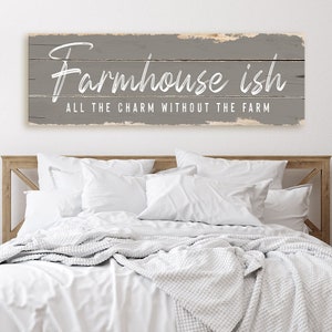 Farmhouse ish Sign | All the Charm Without the Farm sign | rustic canvas