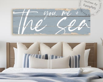 You, Me and the Sea sign | rustic canvas print