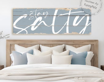 Stay Salty Sign | Beach House Sign | rustic canvas print