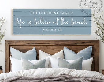 Life is Better at the Beach Sign | worn edges canvas print