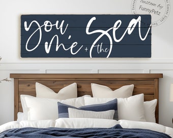 You, Me And The Sea sign | worn edges canvas print