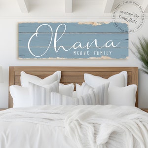 Ohana Means Family sign | rustic canvas print