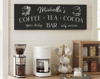 Coffee Tea Cocoa Bar Sign: canvas wrap