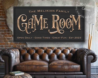 Game Room Sign, canvas wrap
