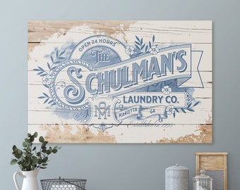 Laundry Room Sign | Vintage Laundry Room Decor | Rustic Canvas Print