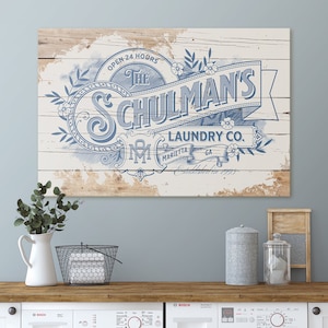 Laundry Room Sign | Vintage Laundry Room Decor | Rustic Canvas Print