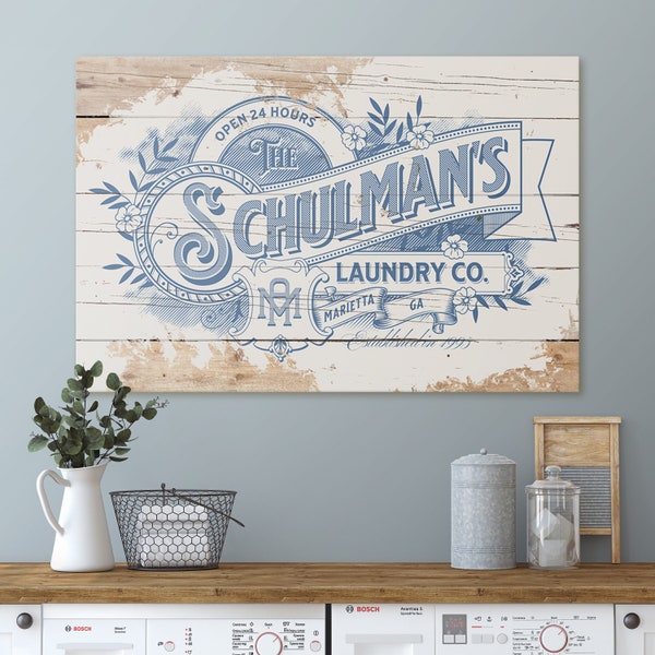 Laundry Room Sign | Vintage Laundry Room Decor | Rustic Canvas Print