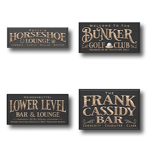 Custom Bar Sign personalized | billiards lounge decor | custom bourbon bar sign | theater and lounge sign | lower level canvas print Bild 6