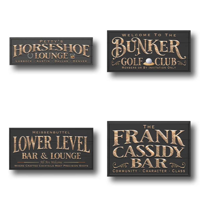 Custom Bar Sign personalized | billiards lounge decor | custom bourbon bar sign | theater and lounge sign | lower level canvas print Bild 6
