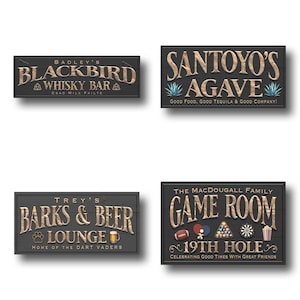 Custom Bar Sign personalized | billiards lounge decor | custom bourbon bar sign | theater and lounge sign | lower level canvas print Bild 8