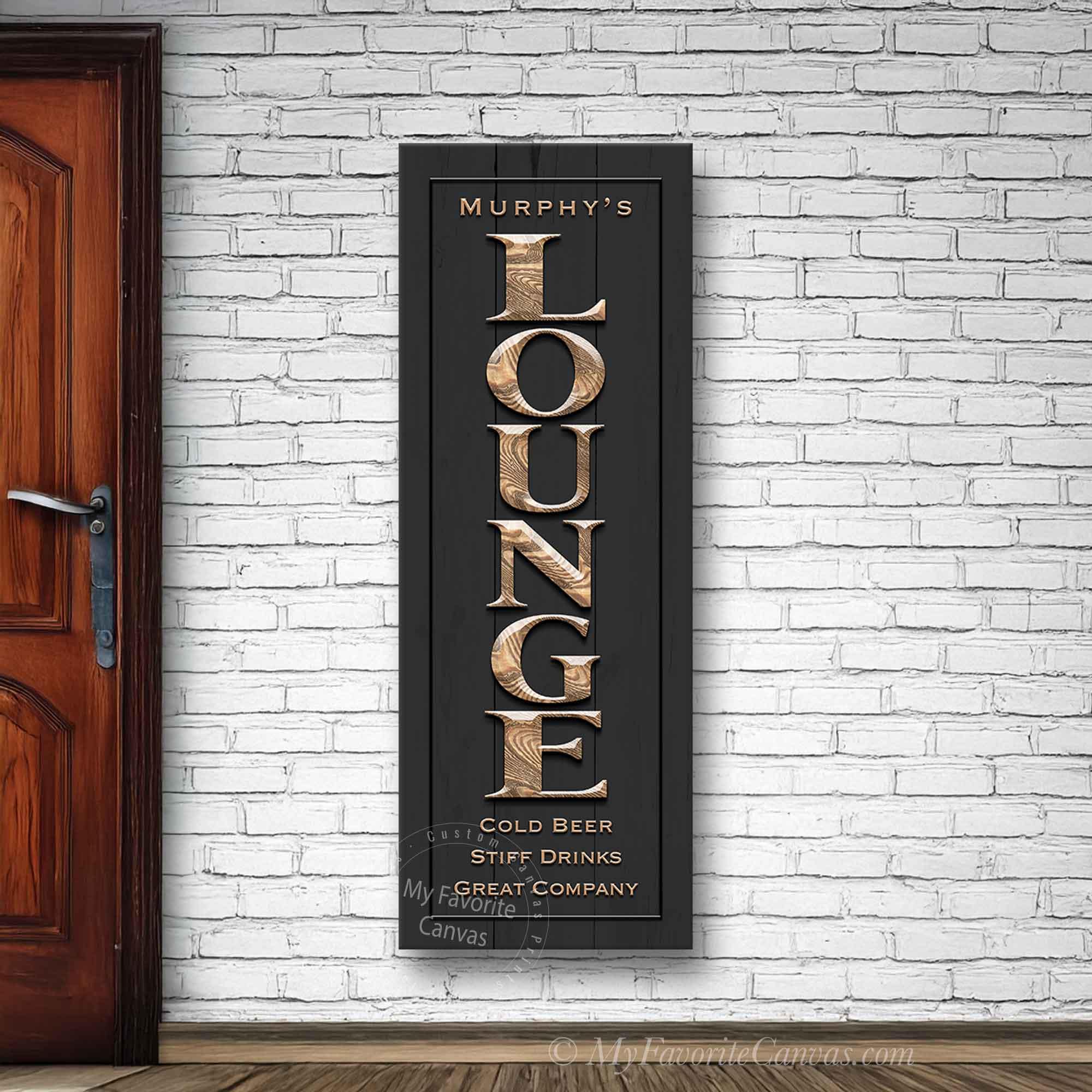 Vertical Lounge Sign, Canvas Wrap - Etsy