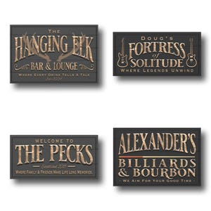 Custom Bar Sign personalized | billiards lounge decor | custom bourbon bar sign | theater and lounge sign | lower level canvas print Bild 3