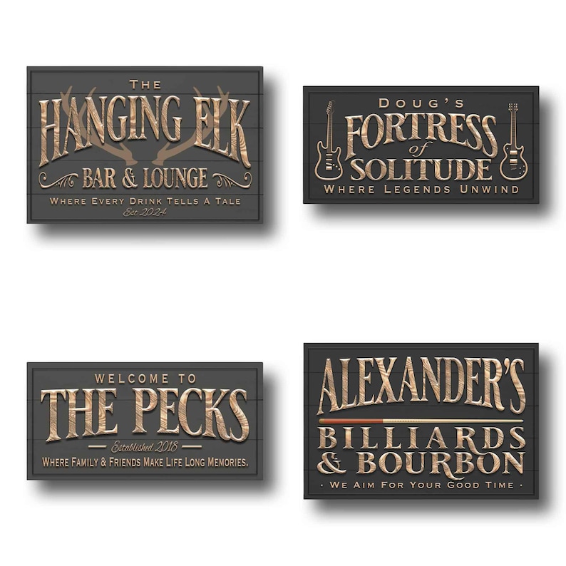 Custom Bar Sign personalized | billiards lounge decor | custom bourbon bar sign | theater and lounge sign | lower level canvas print Bild 3