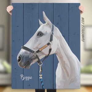 Stunning Horse Portrait | Custom Horse Memorial on canvas