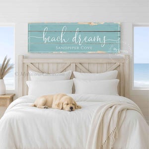 Beach Dreams Sign: rustic canvas wrap