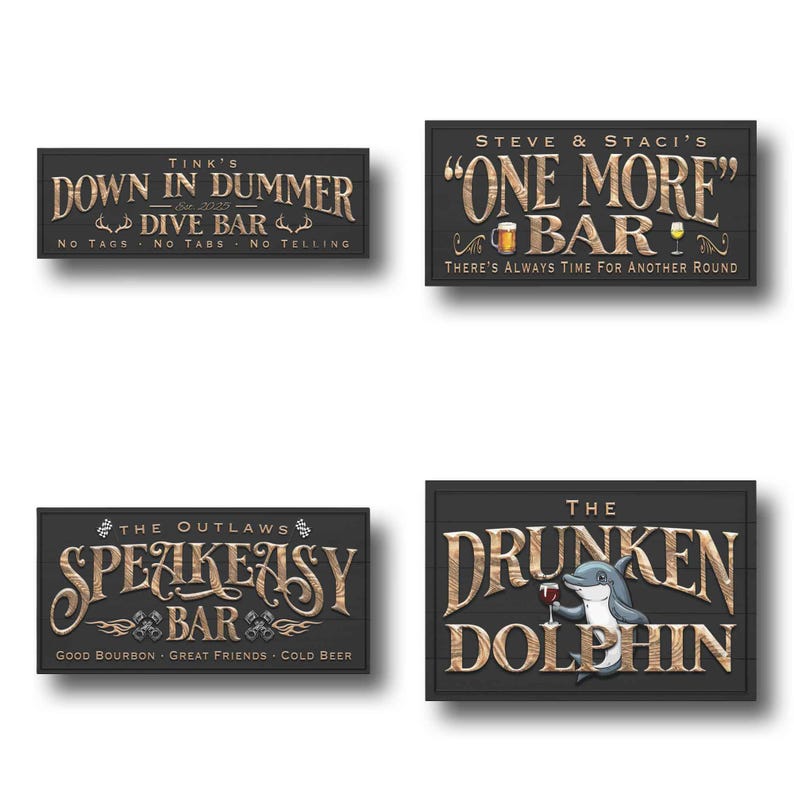 Custom Bar Sign personalized | billiards lounge decor | custom bourbon bar sign | theater and lounge sign | lower level canvas print Bild 9