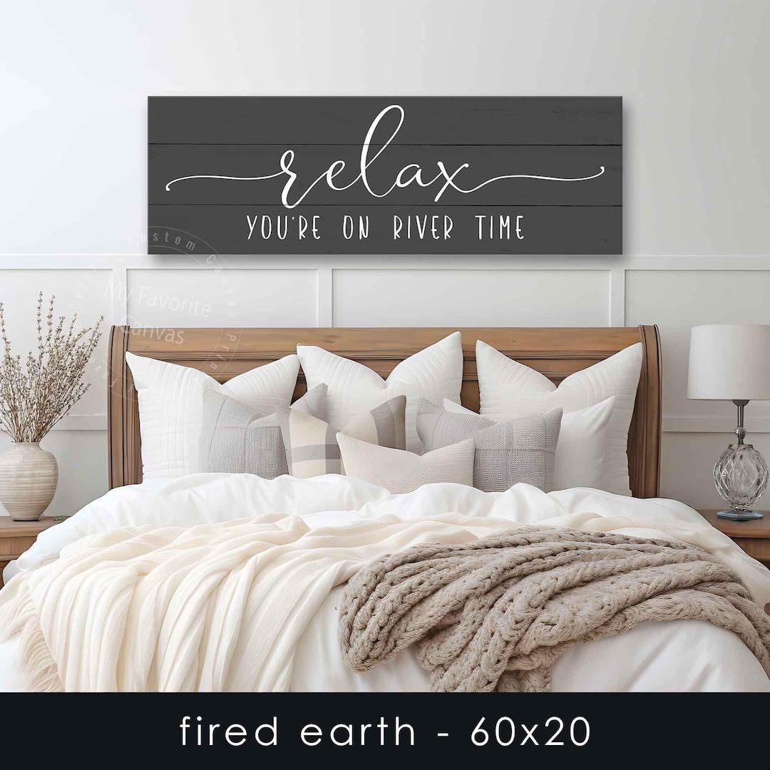Relax You're on River Time Sign, Canvas Wrap - Etsy