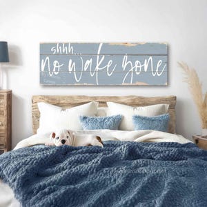 Shhh... No Wake Zone Sign: rustic canvas wrap