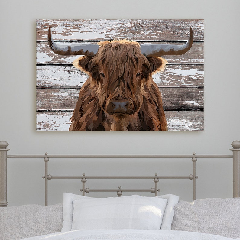 Highland Cow Canvas Wall Art Canvas Print Etsy
