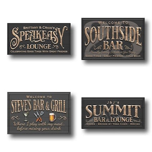 Custom Bar Sign personalized | billiards lounge decor | custom bourbon bar sign | theater and lounge sign | lower level canvas print Bild 5