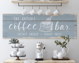 Weathered Coffee Bar Sign | rustic canvas print