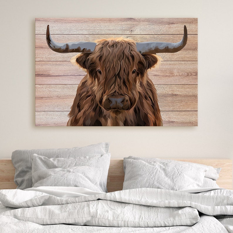 Highland Cow Canvas Wall Art Canvas Print Etsy