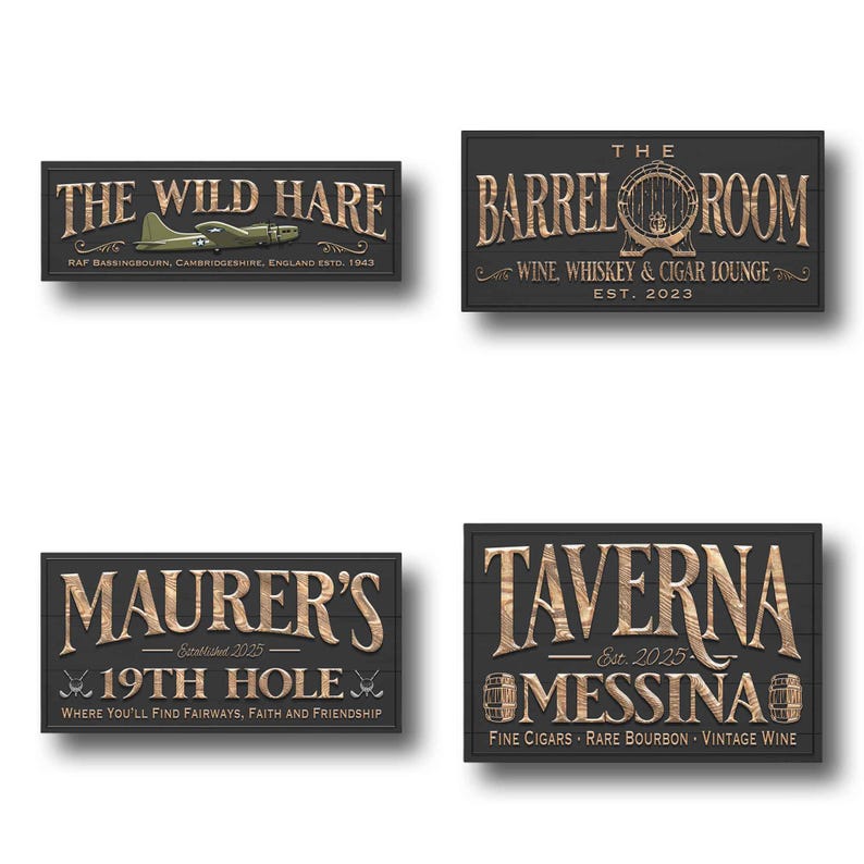 Custom Bar Sign personalized | billiards lounge decor | custom bourbon bar sign | theater and lounge sign | lower level canvas print Bild 11