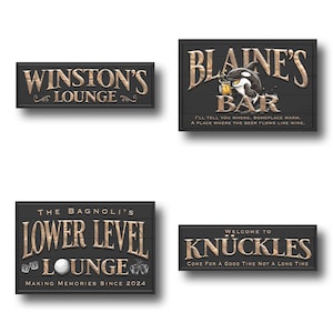 Custom Bar Sign personalized | billiards lounge decor | custom bourbon bar sign | theater and lounge sign | lower level canvas print Bild 12