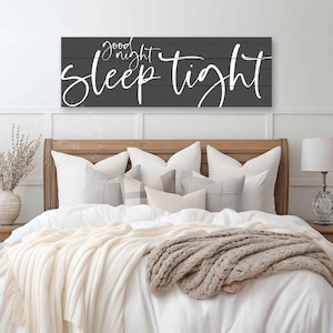 Good Night Sleep Tight Sign, canvas
