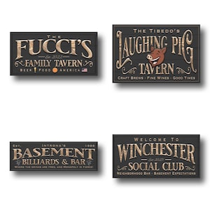 Custom Bar Sign personalized | billiards lounge decor | custom bourbon bar sign | theater and lounge sign | lower level canvas print Bild 10