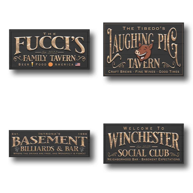 Custom Bar Sign personalized | billiards lounge decor | custom bourbon bar sign | theater and lounge sign | lower level canvas print Bild 10