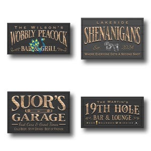 Custom Bar Sign personalized | billiards lounge decor | custom bourbon bar sign | theater and lounge sign | lower level canvas print Bild 4