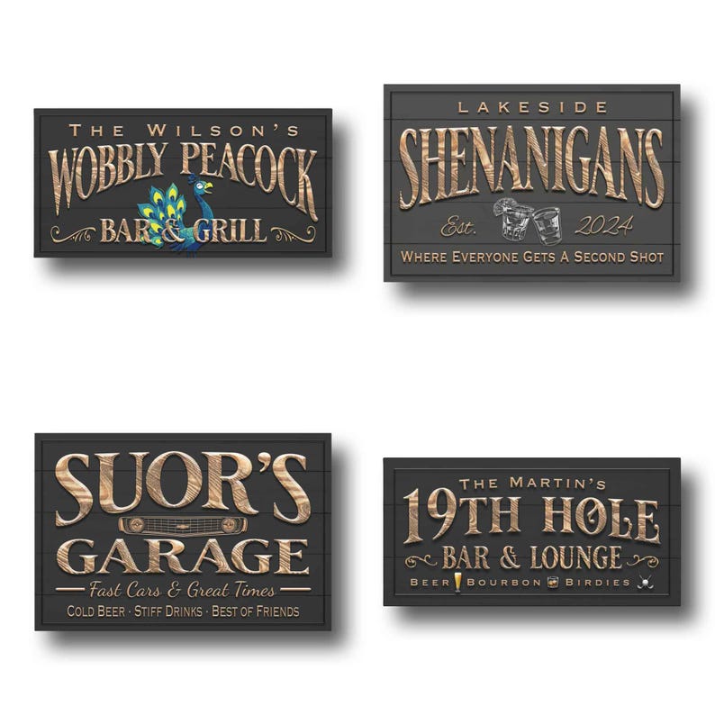 Custom Bar Sign personalized | billiards lounge decor | custom bourbon bar sign | theater and lounge sign | lower level canvas print Bild 4