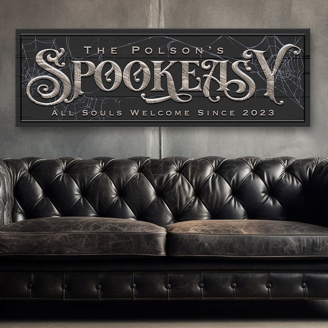 Spook Easy. Sign Spookeasy Sign Personalized Halloween Home Decor Custom Canvas Print ...