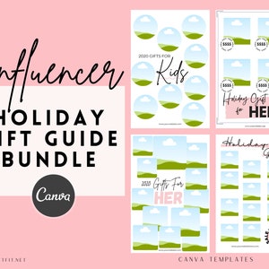 30 Blogger GIFT GUIDES Canva Templates Instagram Story, Pinterest, Blog Graphic Product Collage Influencer  Customizable like to know it