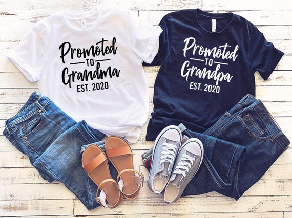 Grandma Grandpa EST 2021 pregnancy announcement grandparents