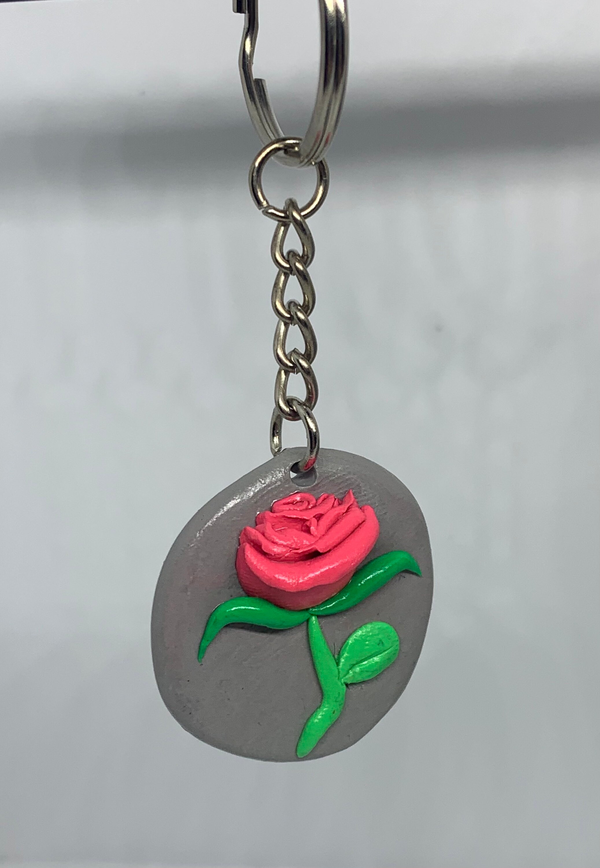 Clay flower keychain cute small girls floral rose daisy Etsy