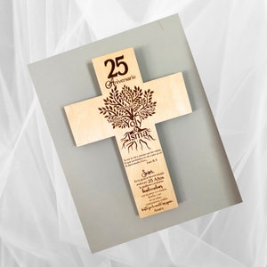 Cruz de Aniversário, presente cruz de aniversário, presente de bodas de ouro, presente de bodas de prata. 25 aniversário