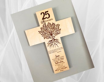 Cruz de Aniversario, regalo cruz de aniversario, regalo bodas de oro, regalo de bodas de plata. 25 aniversario